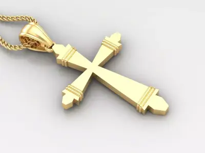 Light Gold 18K Cross Pendant 2CP077 3D print model