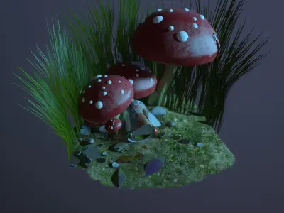 Tiny World Environment Marmoset Game Low-poly 3D model
