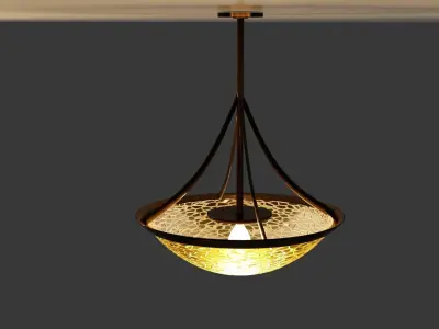 Ceiling Light with fancy glass Free 3D model