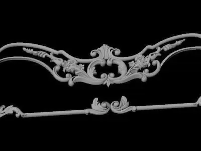 dekor shabby chic ornate frame 3D model