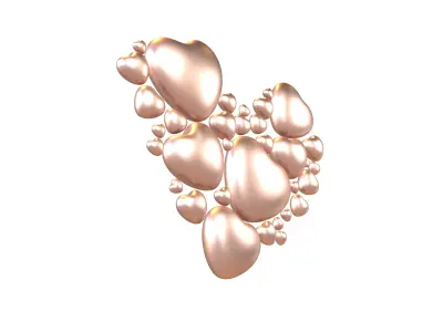 Combination Design Heart Icon v1 019 3D model