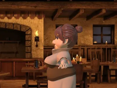 3D character of a woman Low-poly 3D model