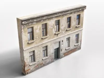 Old Abandoned House-Apartment Realistic City Asset Low-poly 3D model