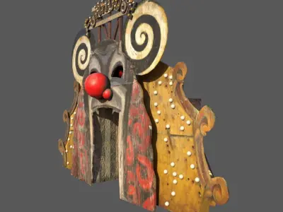 Old  Funhouse Entrance Low-poly 3D model
