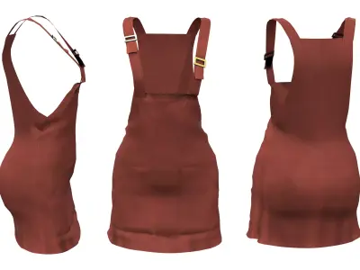 Dungaree Dress Low-poly 3D model