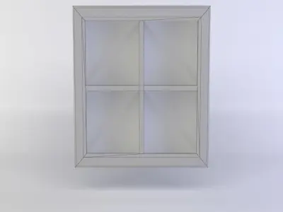 Window wooden Low-poly 3D model