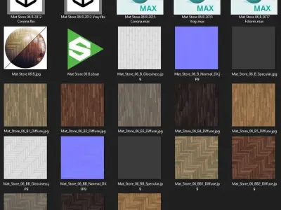 Parquet B - 2 Pattern - 5 Color - 8K - SBSAR Texture