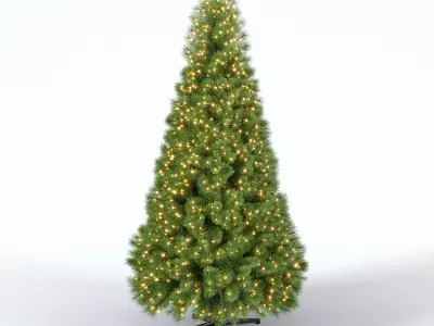 Christmas Tree 9 feet With Lights 3D model