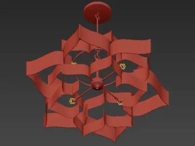 Grand Lotus Black Chandelier 3D model