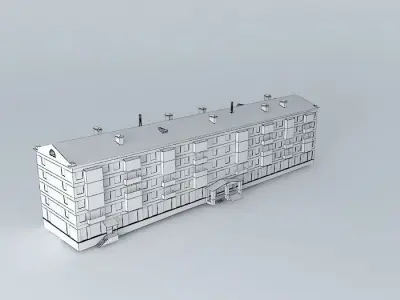 Residential building with a polyclinic Free 3D model