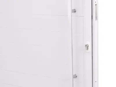 Wooden Single door  Low-poly 3D model