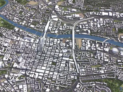 Glasgow - 3D City Model Low-poly 3D model