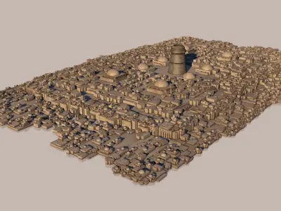 Arab-style city Low-poly 3D model
