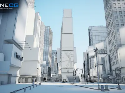 NYC Broadway 7th Av Times Square V2 3D model