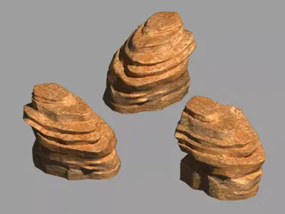 Desert - Mountain - Wind Stone 02 3D model