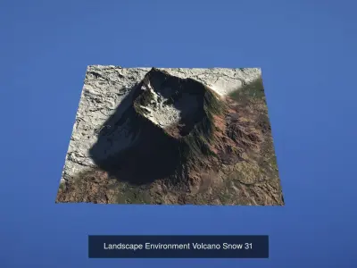 5 Landscape Environment Volcano Snow Volume 07 3D Model Pack
