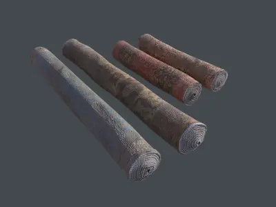 Wrapped Carpets   PBR low poly Free low-poly 3D model