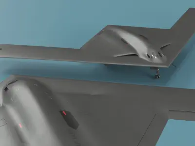  B-21 Raider Low Observable Aircraft Black Rigged 