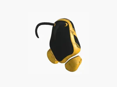 SciFi Backpack H02 Yellow - Fashion Character Design Low-poly 3D model