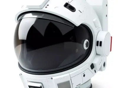 Modern SciFi Astronaut Helmet Low-poly 3D model
