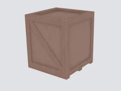 Box Cargo Low Poly stylized handpainted Low-poly 3D model