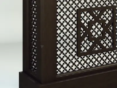 Mashrabiya 4 wooden cabinet with decorative design 3D model