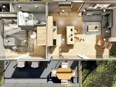 K37 37M2 vacation house residential house container home 3D model