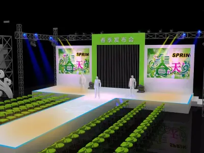 Stage party concert fashion catwalk T station  48 3D model
