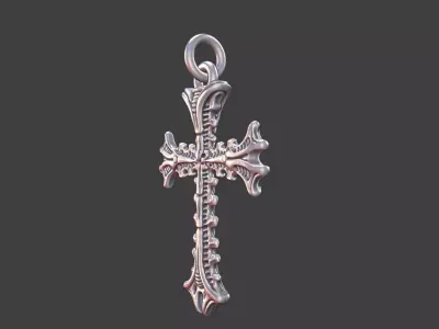 Bio-Organic Giger-Inspired Cross Pendant v2 3D print model