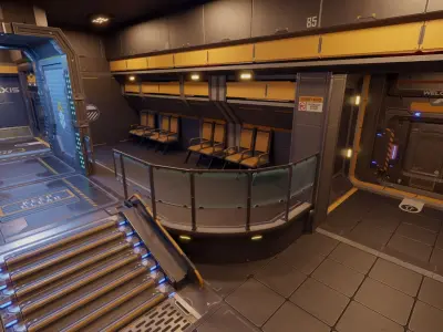 Sci Fi Space Station Modular Kit Low-poly 3D model