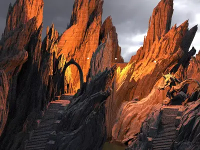 Dantes Underworld Staircase Tunnels Kit bash 3D model