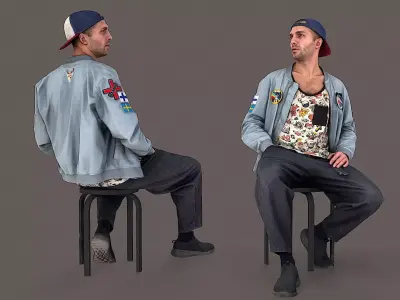 Urban Chill Boy in Casual Pose with Stylish Outfit 3D model