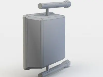 Pedestrian crossing ligh Low-poly 3D model