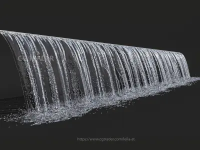 collection waterfall Fountains cascade  - 12  3D model