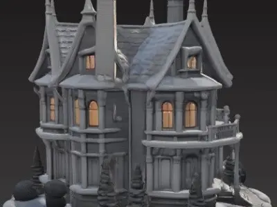 Fairy Tale Gothic House  3D Printable Architecture Model 3D print model