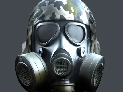 Gas mask helmet 3d model military combat Low-poly Low-poly 3D model