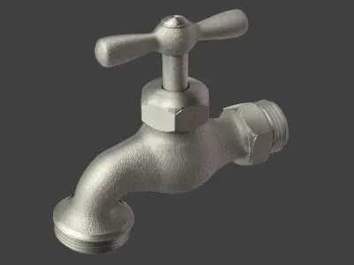 Spigot water tap Low-poly 3D model