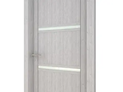 Door-040 interior door with glass panel 3D model