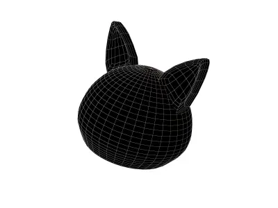 Fox Ear Hat V1 003 Low-poly 3D model