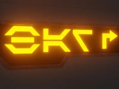 Bar Sign Aurabesh Low-poly 3D model