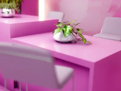 High Quality 3D Modern Exhibition Booth LED Minimalist Aesthetic 3D model