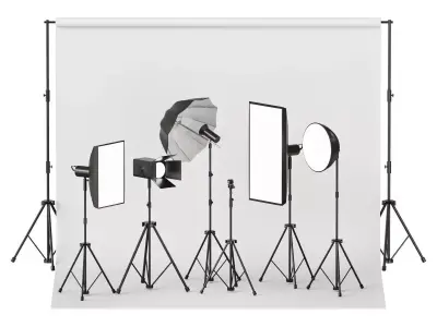  A set of studio equipment 3D model