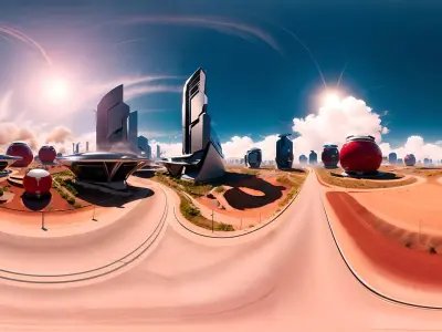 HDRI Futuristic Environments Panoramas Low-poly 3D model