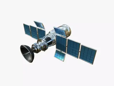 Satellite A08 Aluminum - SciFi Space Design Low-poly 3D model