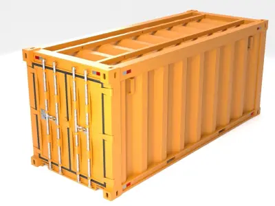 Stylized Cargo Shipping Container Low-poly 3D model