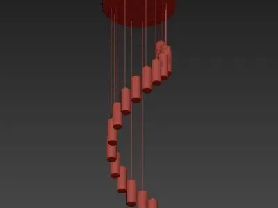 Poersi Long Chandelier 3D model