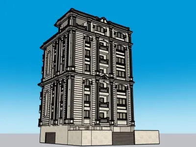 Classic Seven Story Residential Building  3D model