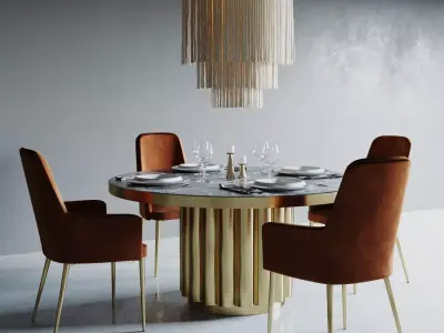 CB2 Dinning set 3D model