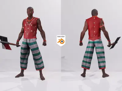 Sango - Yoruba God of Thunder Rigged High Poly 3D Character 3D model