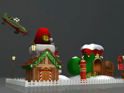 merry Christmas 3d decoration and installation design   3D model